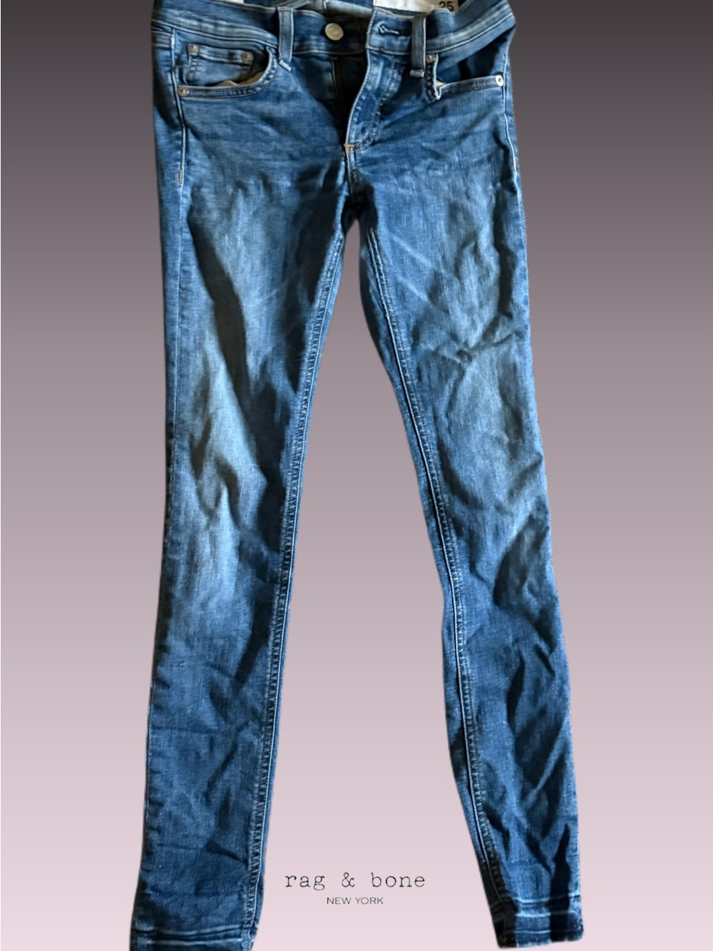 rag & bone Skinny Jeans in Medium Blue Wash